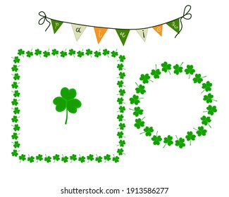 Two frames from the Irish shamrock. Decoration for the feast of St. Patrick