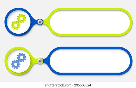 two frames joined by a bolt and cogwheels