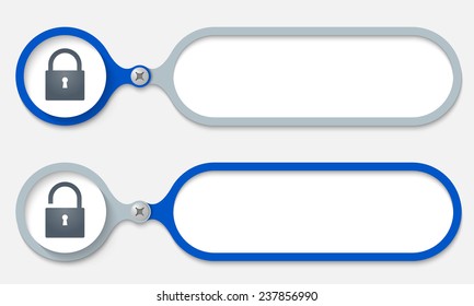 two frames joined by a bolt and padlock