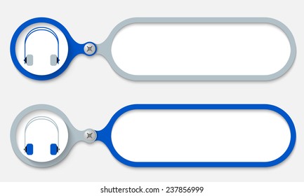 two frames joined by a bolt and headphones
