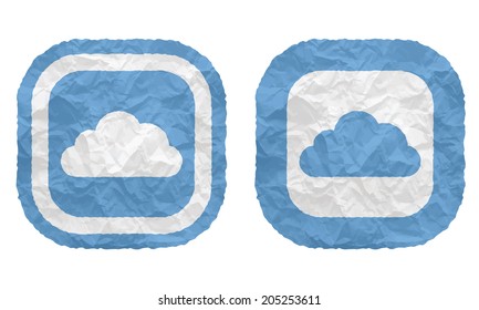two frames with texture crumpled paper and cloud