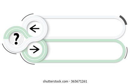 Two frames for your text and question mark mark