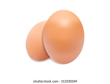Two fresh chicken eggs without any cracks