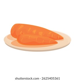 Two fresh organic carrots lying on plate representing concept of healthy food