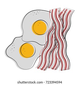 two fried eggs and bacon food related image 