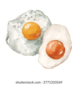 Two fried eggs with runny yolks