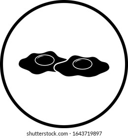 two fried eggs symbol in black color