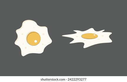 Ilustración vectorial de dos huevos fritos