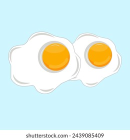 two fried sunny side up eggs can be a breakfast menu