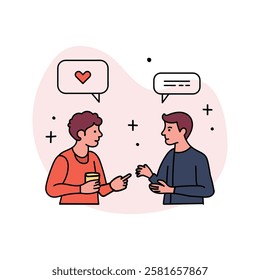 Two friend talking illustration Design