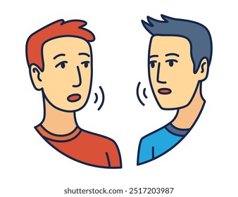 Two friends are actively engaged in an enthusiastic and colorful conversation together