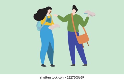 two friends arguing about a projr
