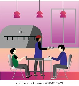 Two Friends in the Coffee Shop