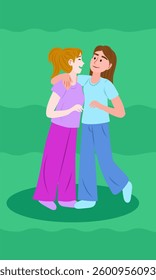Two friends embracing each other, sharing moments of love and care, showcasing their strong bond and deep connection in joyful harmony