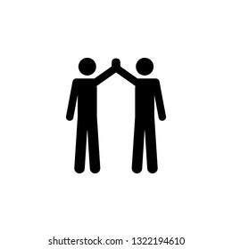 Two friends give five icon. Simple glyph, flat vector of People icons for UI and UX, website or mobile application