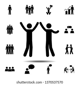 Two friends give five icon. Simple glyph, flat vector element of People icons set for UI and UX, website or mobile application