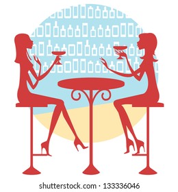 Two Friends Having Drink Talking Stock Vector (Royalty Free) 133336046 ...