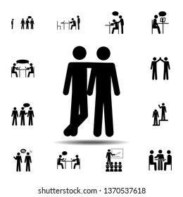Two friends icon. Simple glyph, flat vector element of People icons set for UI and UX, website or mobile application