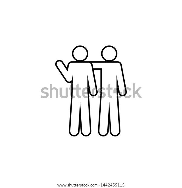 Two Friends Icon Simple Thin Line Stock Vector (Royalty Free ...