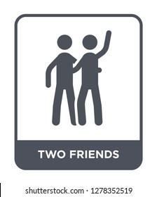 two friends icon vector on white background, two friends trendy filled icons from Behavior collection, two friends vector illustration