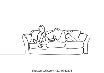 two friends or married couple in love sitting comfortably together on a sofa