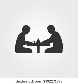 Dos amigos jugando un icono de juego - Ilustración de un vector simple