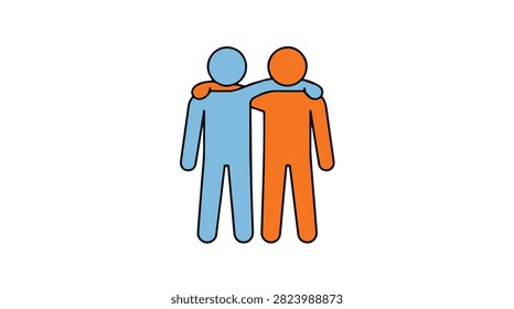 Two friends sharing a heartfelt hug, symbolizing friendship, support, and emotional connection, in a warm and positive demeanor.