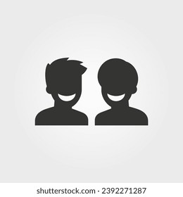 Two friends sharing a joke icon - Simple Vector Illustration