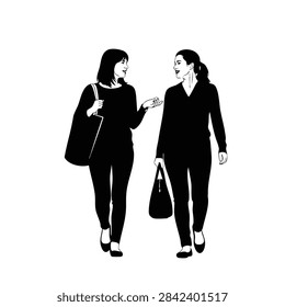 Two friends walking outdoors while conversing