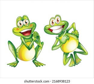 Dos ranas bailando en vector de buen humor
