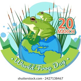 Two frogs on globe marking World Frog Day event