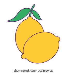 two fruit citrus lemon juice icon