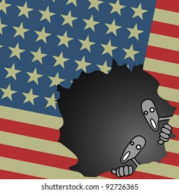 Two funny american puppets