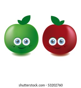 Two funny apples