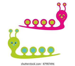 Two Funny caterpillars-vector/Funny caterpillars