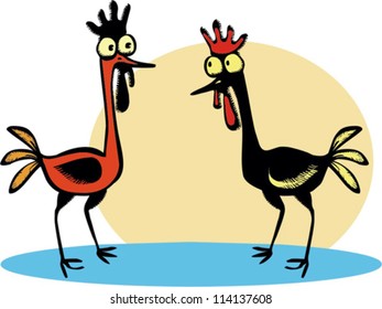 Two funny cocks