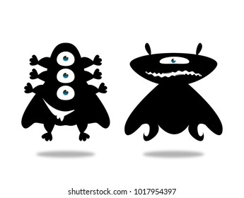 
two funny monsters