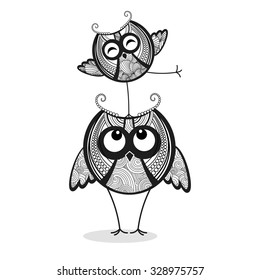 Two funny owls