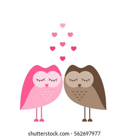 Two funny owls in love