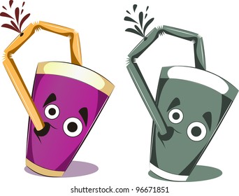 Two Funny Paper Cups Stock Vector (Royalty Free) 96671851 | Shutterstock
