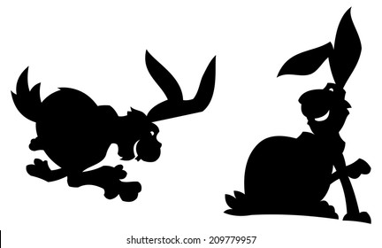 two funny rabbits