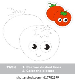 Two Funny Red Tomatoes. Dot to dot educational game for kids.