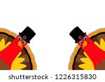 Two funny Thanksgiving turkey on white background