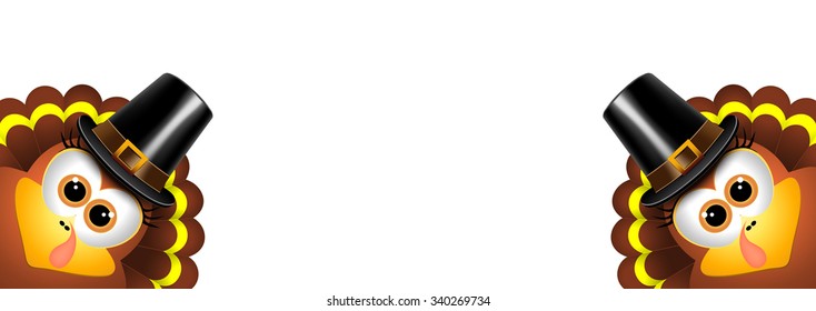 Two funny turkeys on a white background
