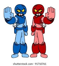 Two futuristic policeman