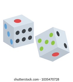 Two game dices, casino symbol