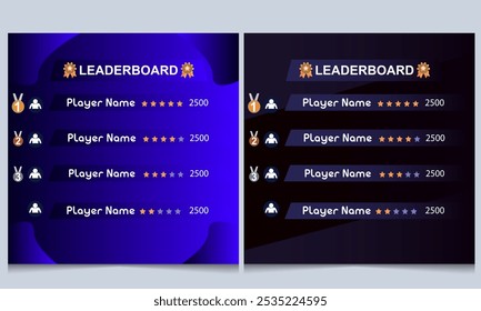 two game template leaderboard with abstract background vector template