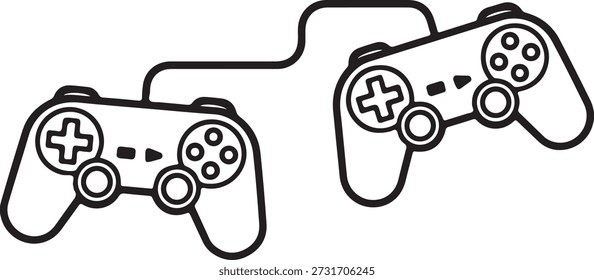 Dos controladores de juego aislados sobre fondo blanco, ilustración