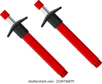 Two gas lighters, illustration, vector on a white background.