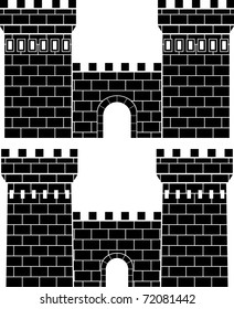 two gates. stencil. vector illustration